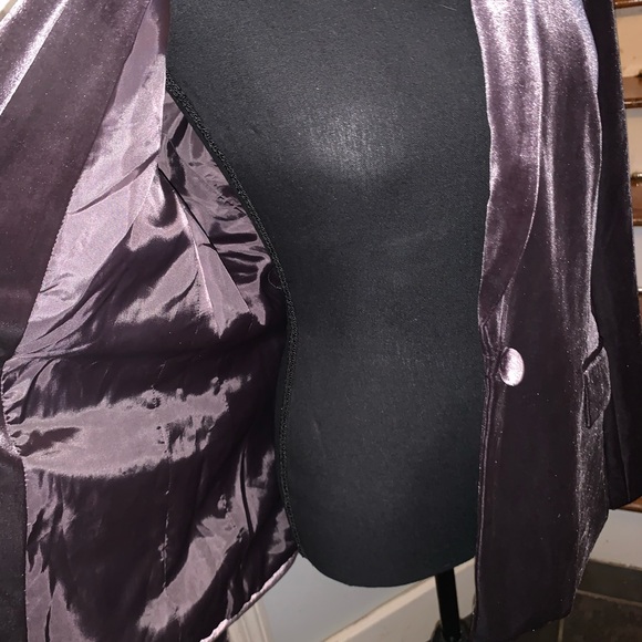 INC Womens Jacket Velvet Blazer Single Button Charcoal Sz: SmNEW $89 - Picture 4 of 8